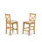 3 Piece Counter Set for Small Spaces Contains a Round Dining Room Table with Pedestal and 2 Linen Fabric Chairs, Oak-568620602-616295923