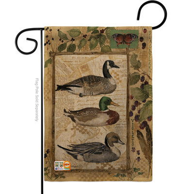 Double Sided 18.5 in. H x 13 in. W Burlap Animal Flag set