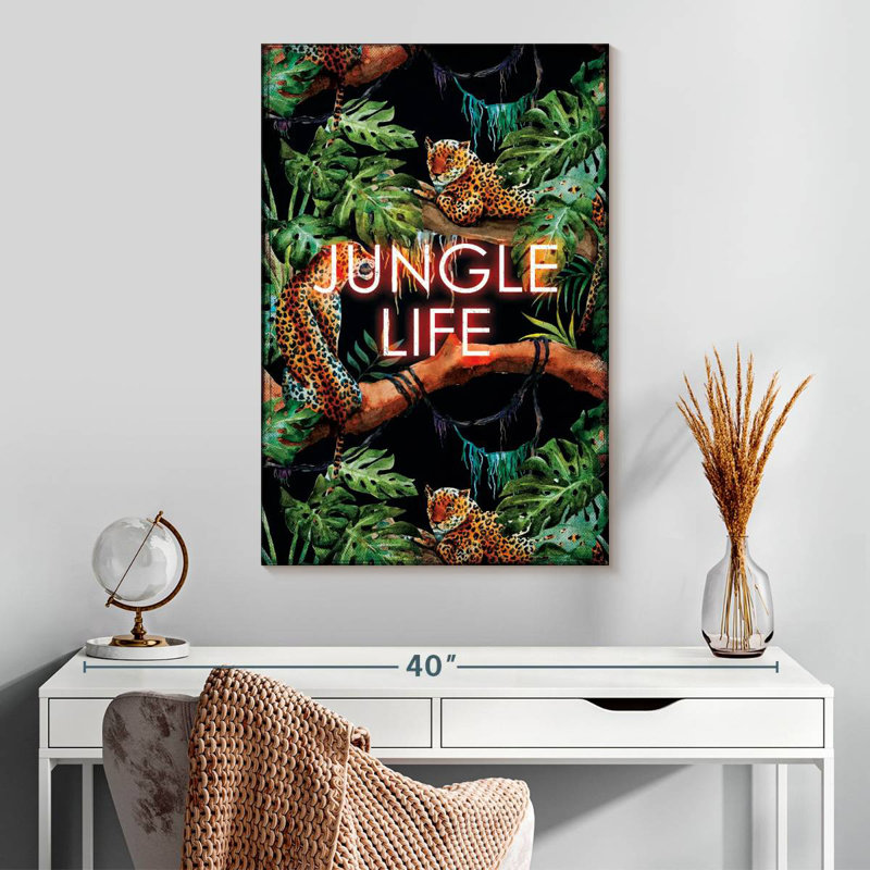 Alvord Jungle Life, typographie, H 30 po x l 20 po