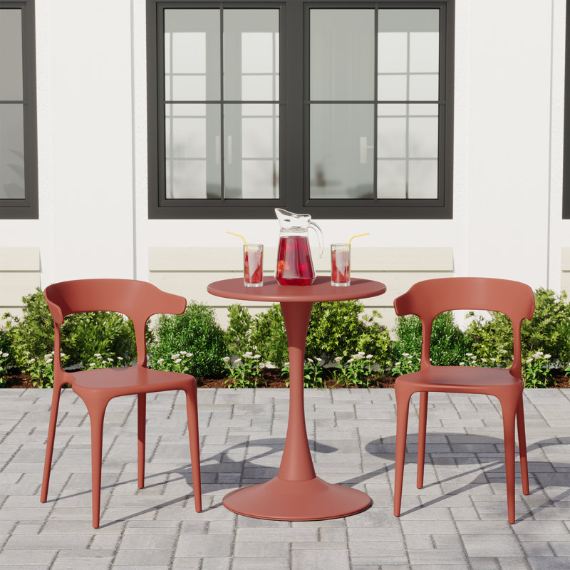 Ensemble repas extérieur 2 personnes, Rouge