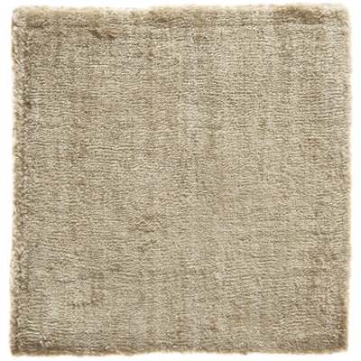 Modern Art Silk Gold Rug