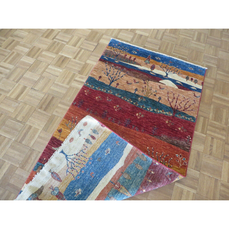 Tapis de zone en laine 3 pi 3 po x 6 pi 5 po noué la à la main one-of-kind-kazak rouge Lyndale