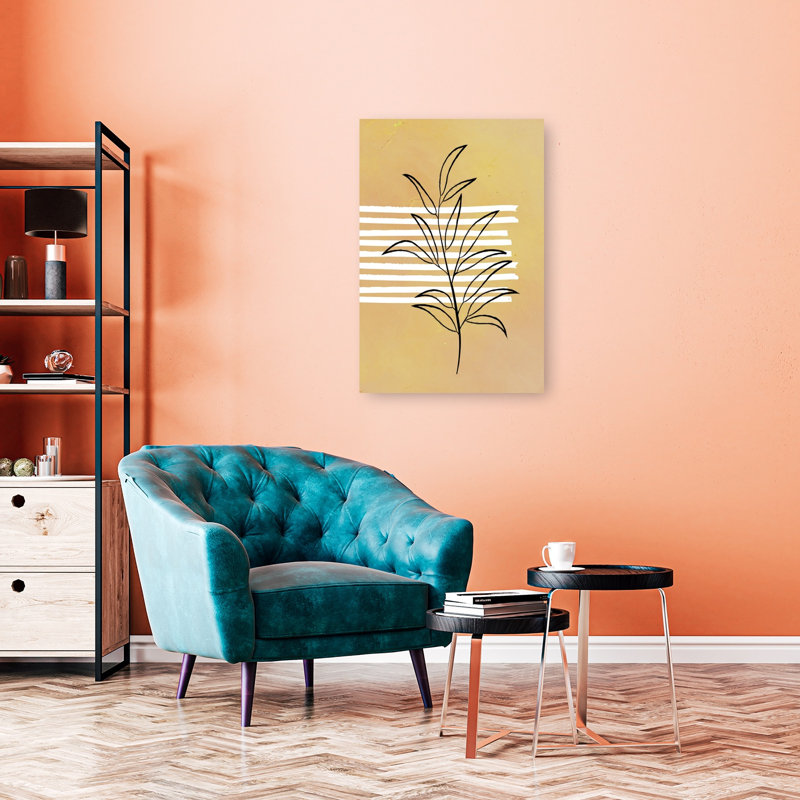 «Minimalist Botanical Study Abstract Contemporary Minimalist Nature Plant», reproduction d'art mural, H 36 po x l 24 po