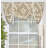 Lima Ikat Cotton Blend Tie-Up 50'' W Window Valance in Ivory