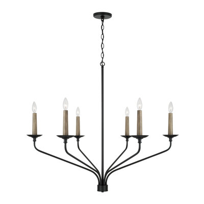 Wilder 6 - Light Steel Dimmable Chandelier