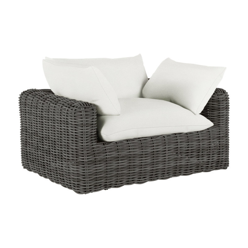 Montecito Patio Chair with Cushions, Raffia, Bali Pearl, No Welt