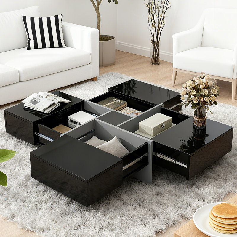 Gwendalin Coffee Table, Black, Gray