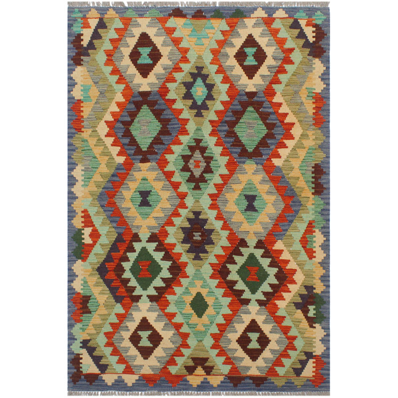 Tapis noir / gris en laine noué à la main 2 pi 8 po x 7 pi 10 po Cedorah Southwestern