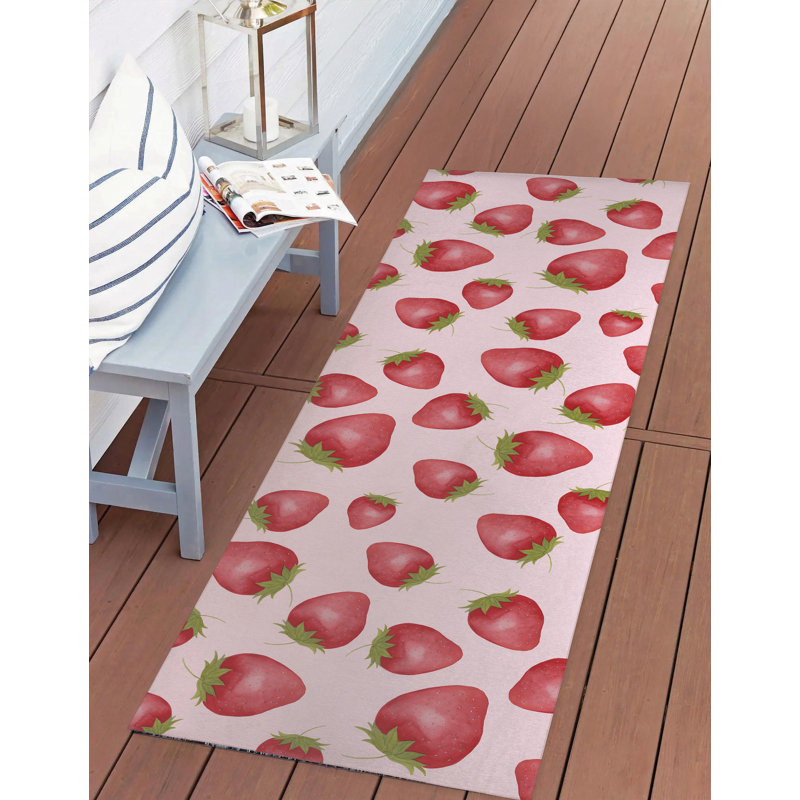Tapis d'extérieur Summer Strawberries, Tapis de couloir 2 pi 6 po x 8 pi