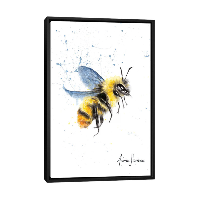 «Sun Bee» par Ashvin Harrison - impression, Toile avec cadre noir, Aucun mat, H 40 po x l 26 po x P 1,5 po
