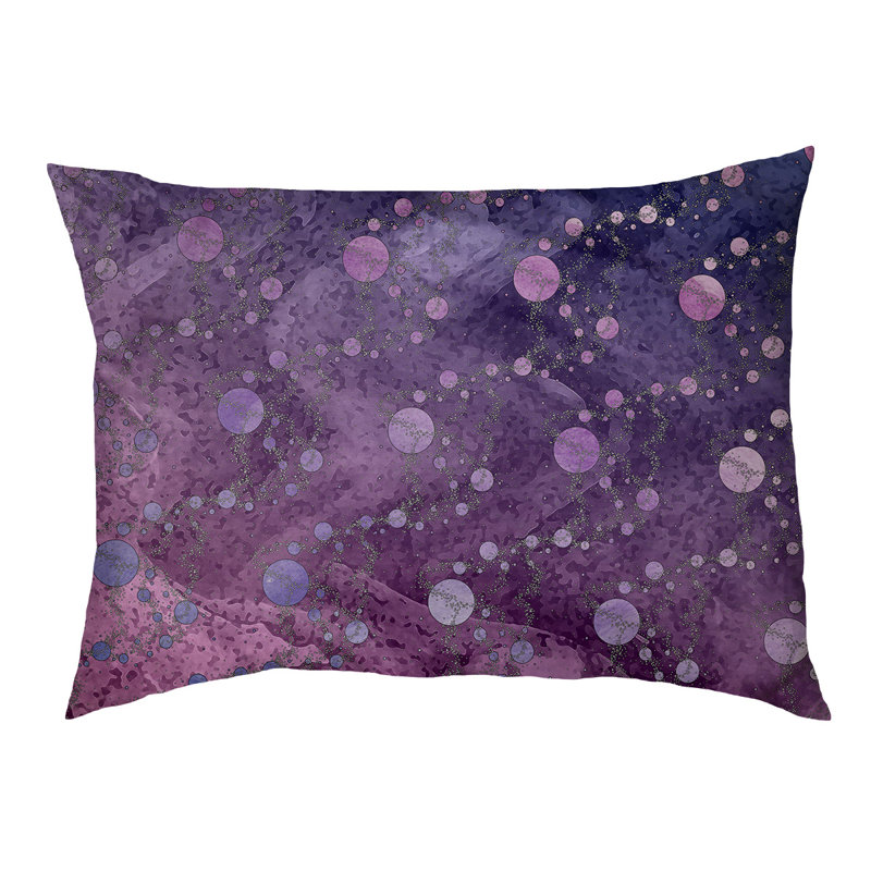 Coussin de concepteur de planète stars Byrge, L 29,5 po x l 19,5 po, Bleu / Rose