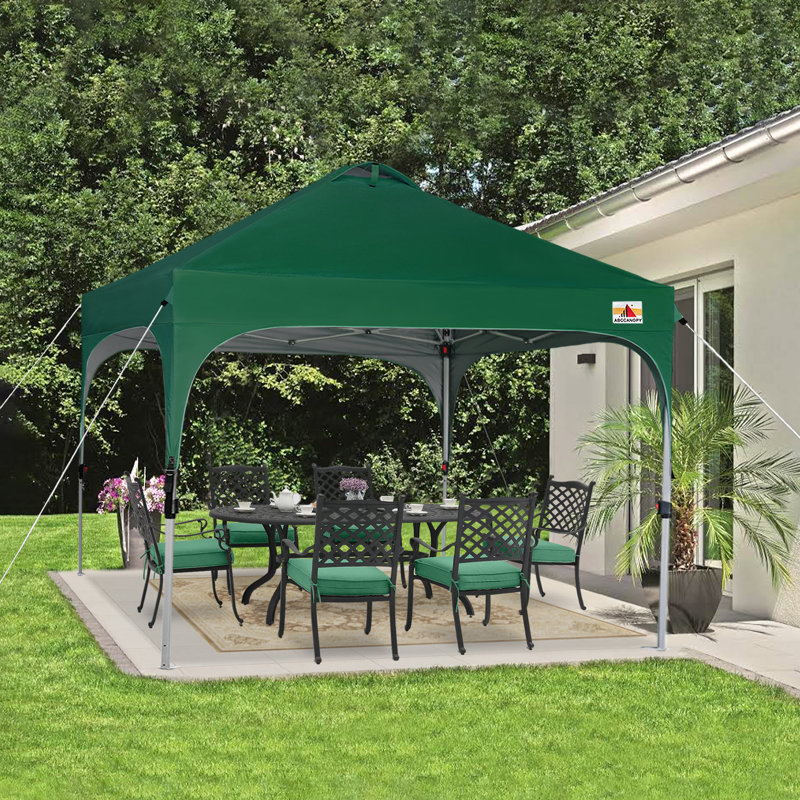 Compact 10 Ft. W x 10 Ft. D Steel Pop-up Canopy The Pop Up Canopies, Green