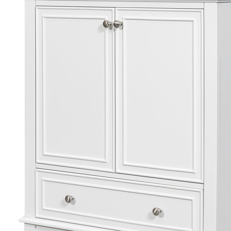 Meuble-lavabo simple 30 po avec plateau en céramique Deyanira, Blanc