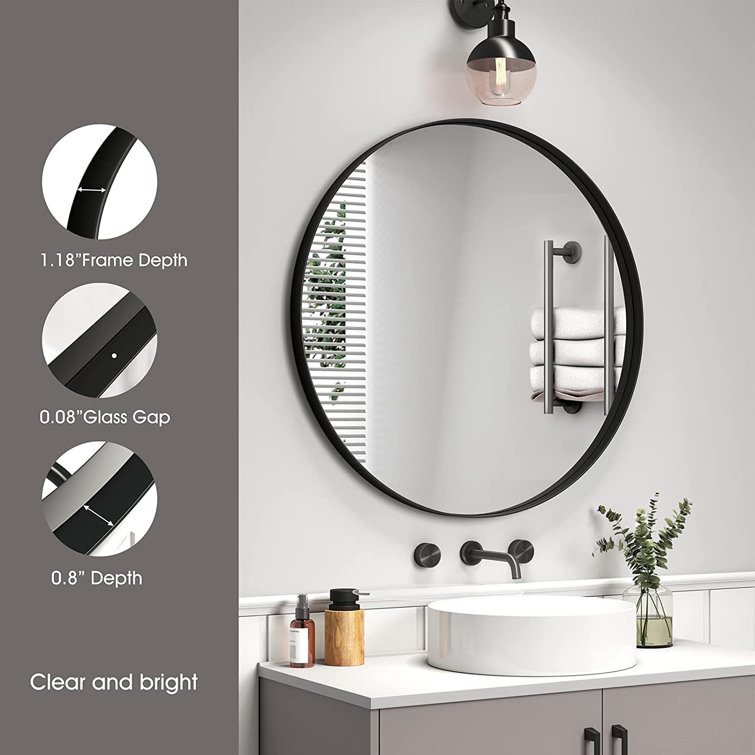 bathroom round aluminum alloy mirror bathroom