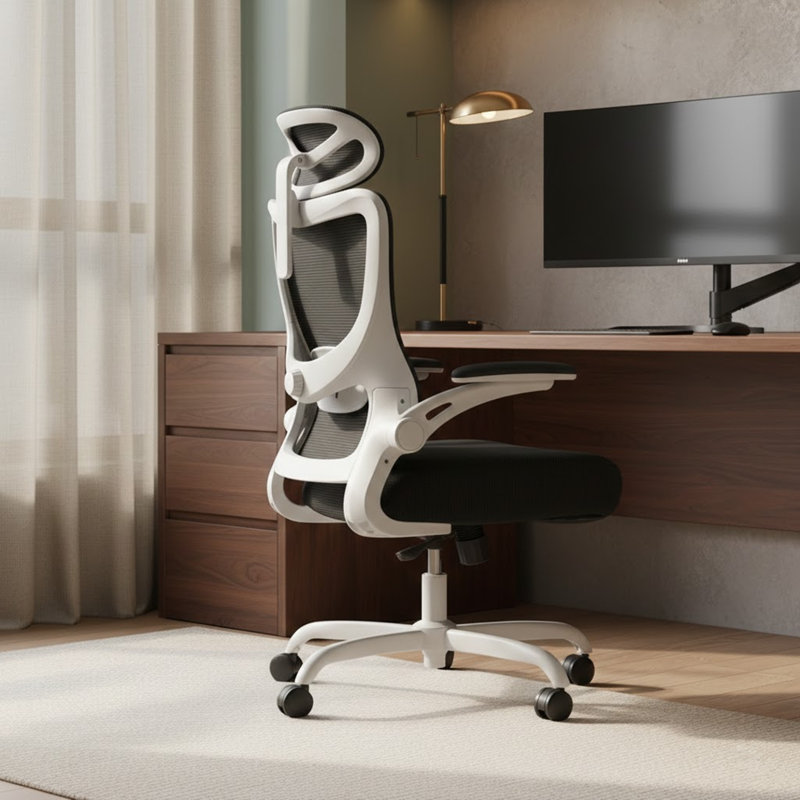 Ergonomic Office Chair, High Back Mesh Computer Chair With Adjustable Lumbar Support, 3D Armrests And 2D Headrest, Tilt Function , Breathable Desk Chair For Home Office