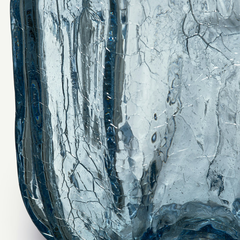 Grand vase craquelé, Bleu, H 10,63 po x l 7,87 po x P 7,87 po