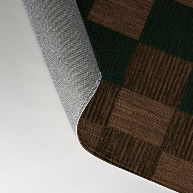 Tapis d'intérieur et d'extérieur à carreaux vert, Rectangle 9 pi x 12 pi