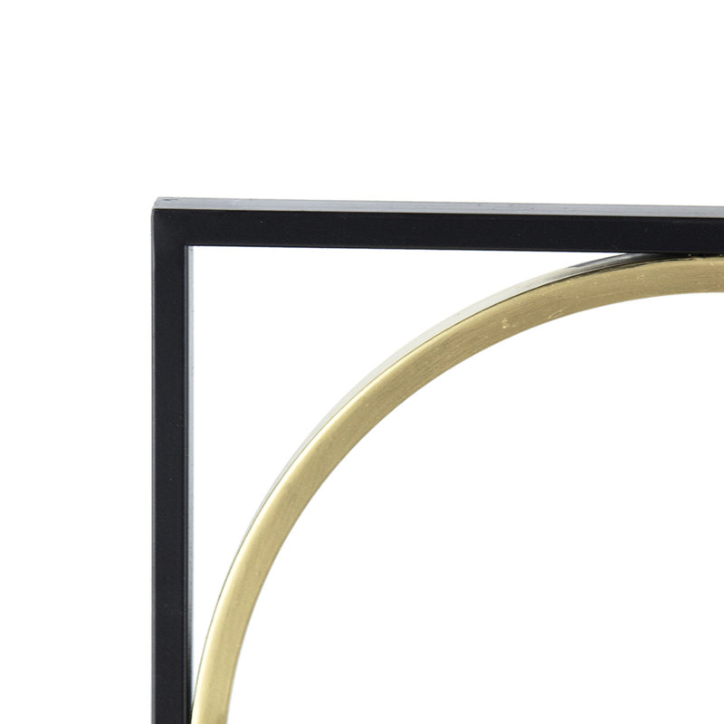 Miroir mural moderne moderne en métal noir perlé de 35,6 po, créant un miroir de chambre à coucher, de salon et de vestibule élégant et confortable pour l'intérieur