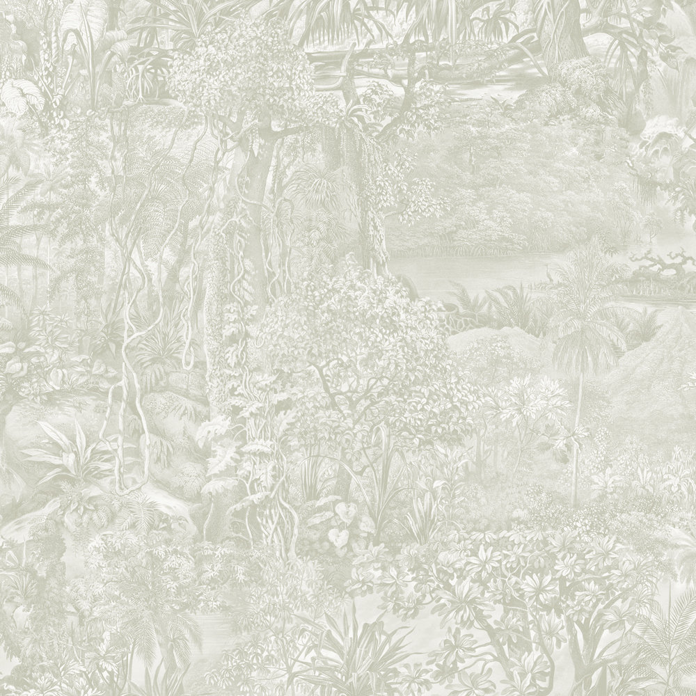 Jungle Toile Peel and Stick Wallpaper, Countryside Gray Toile, 16.5" L x 20.5" W