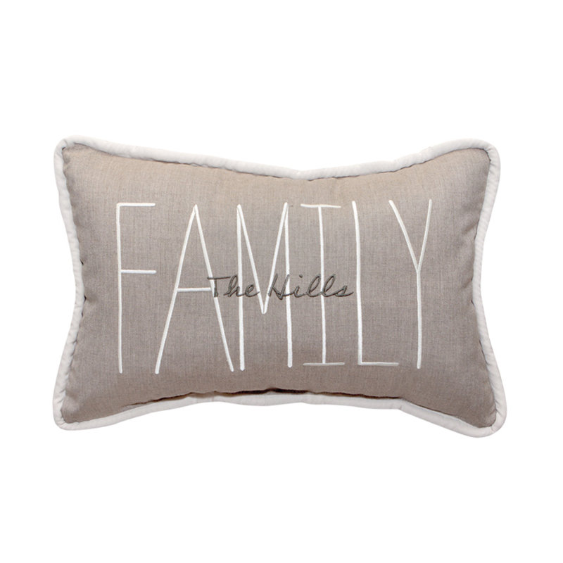 Family Personalized Pillows Lumbar Indoor/Outdoor Pillow Cover & Insert, Yes