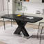 Table de salle à manger moderne carrée, extensible, avec plateau de table en marbre imprimé et panneau de fibres à densité moyenne-1448545999-1448545996
