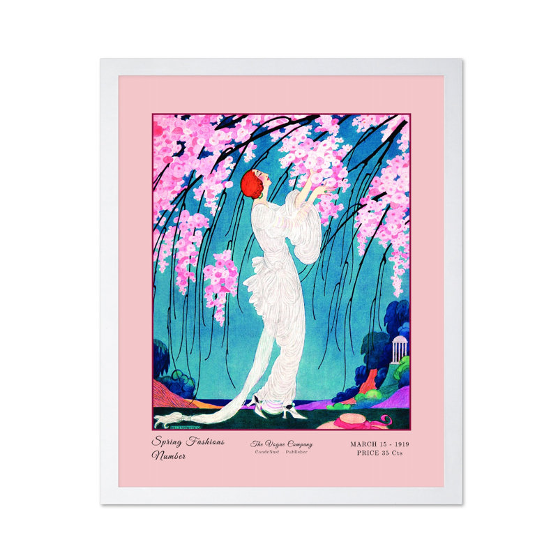 Helen Dryden - Vogue mars 1919, H 11 po x l 14 po, Affiche, Encadrement blanc