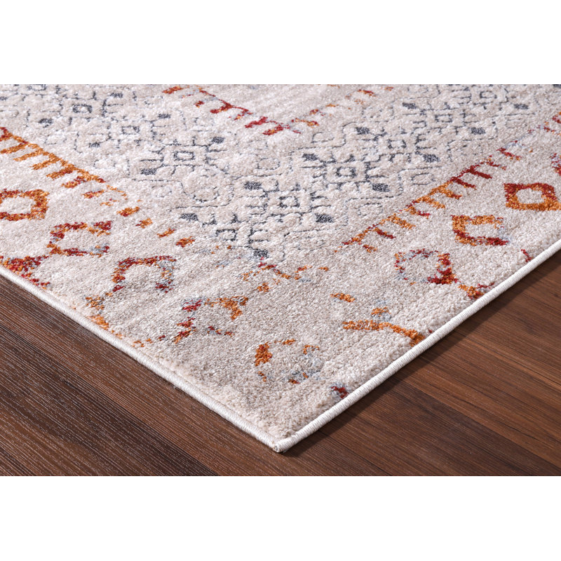 Tapis marocain en polypropylène tissé à la machine Pays-Bas, Rectangle 7 pi 10 po x 10 pi 2 po