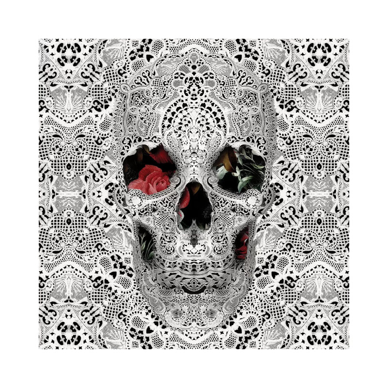 Lace Skull II, Square by Ali Gulec - Wrapped Canvas Print, 30.48 cm H x 30.48 cm W