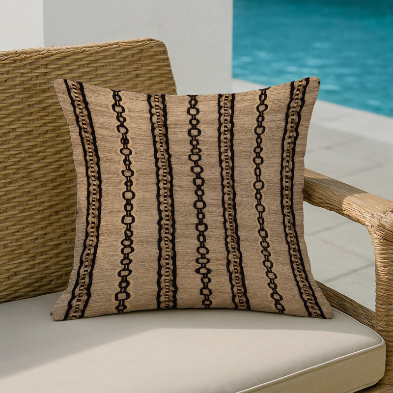 Indoor and Outdoor Throw Pillow, Square 20", Chain Patterns