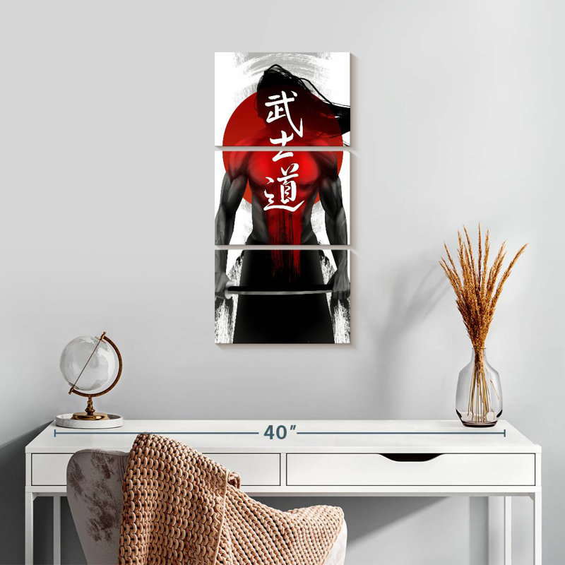 Samouraï féodal, H 27 po x l 12 po