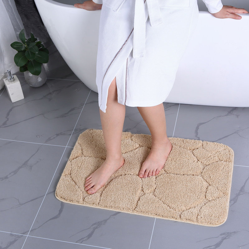 Tapis pour salle de bain Kaleiya, Beige, Rectangle H 1 po x l 18 po x L 30 po