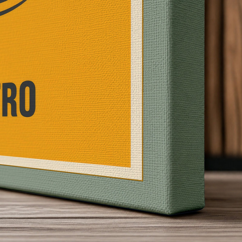 Golden Sphere Retro - Wrapped Canvas, 36x24 - 91.4 x 61.0 cm, Sage Border
