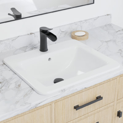 Lavabo de salle de bain rectangulaire en porcelaine vitrifiée de 21 po Karran Valera
