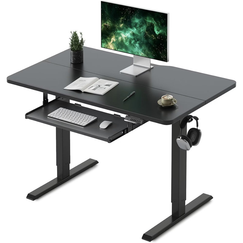 Huzaifa Adjustable Metal Base Standing Desk, 46" H x 40" W x 24" D