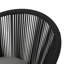  Élégante chaise d'appoint en corde, assise extérieure moderne avec structure en métal durable et coussin confortable, parfaite pour le patio et le jardin, noir