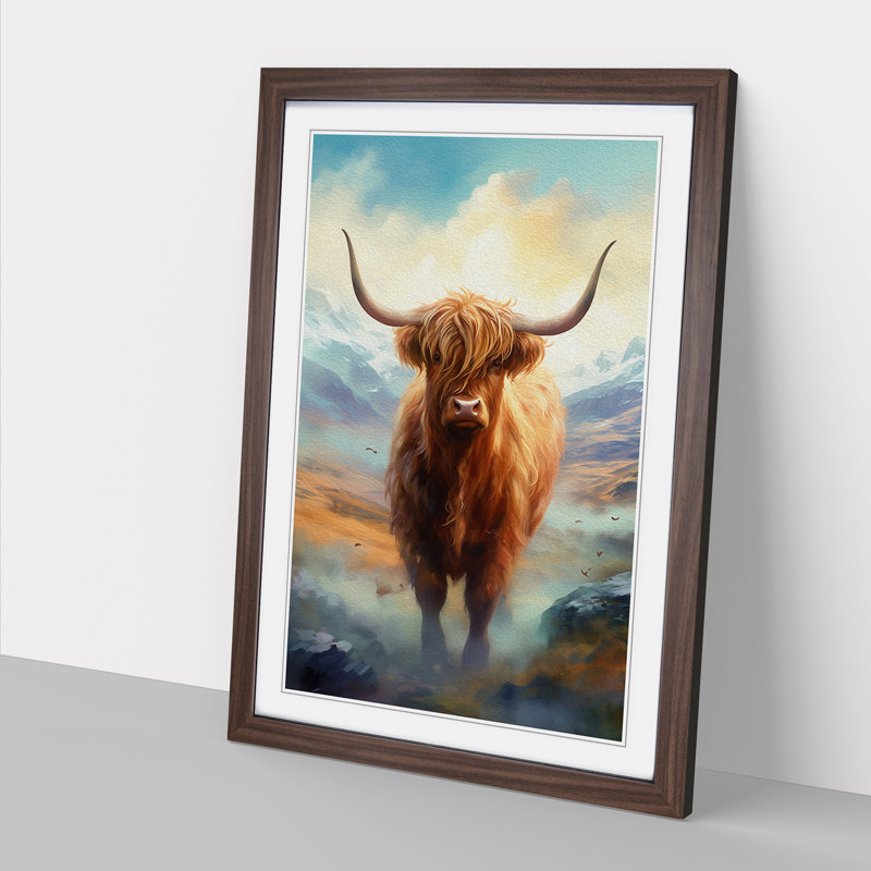 Highland Cow Romanticism Art - Framed Print