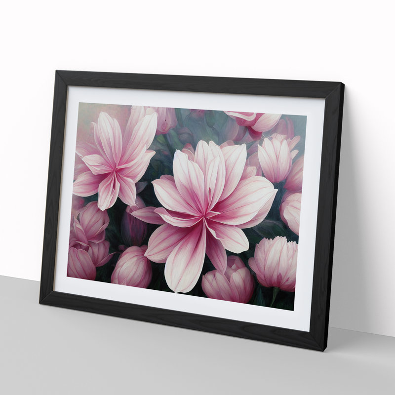 Picturesque Flowers - Framed Print, Black Framed, 46cm H x 64cm W x 2cm D