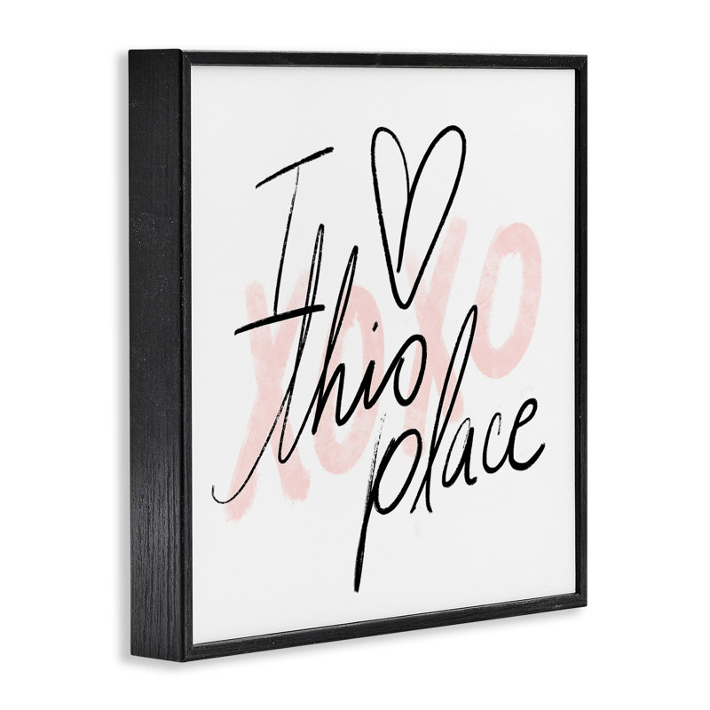 «Love This Place Xoxo», impression encadrée sur bois, Giclée encadrée noir minuit, H 12 po x l 12 po x P 1,5 po