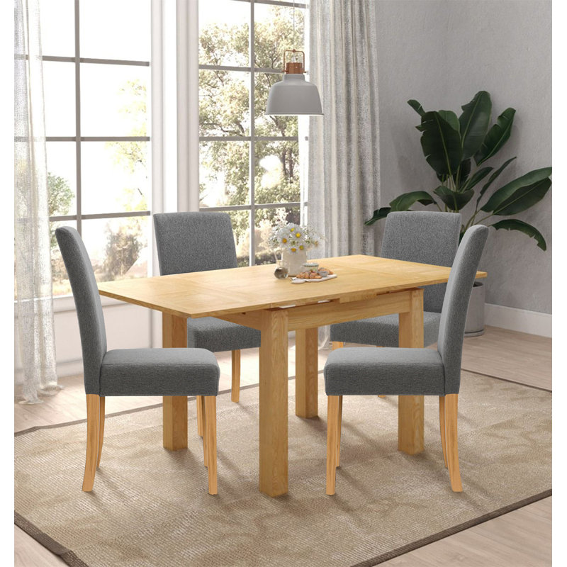 Hatcher 4 - Person Solid Oak Dining Set, Grey