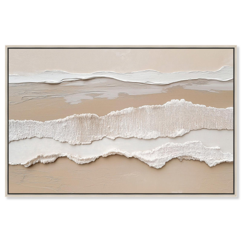 Toile texturée «Sea II» par Art Remedy, H 25 po x l 37 po, Noir, Cadre flottant