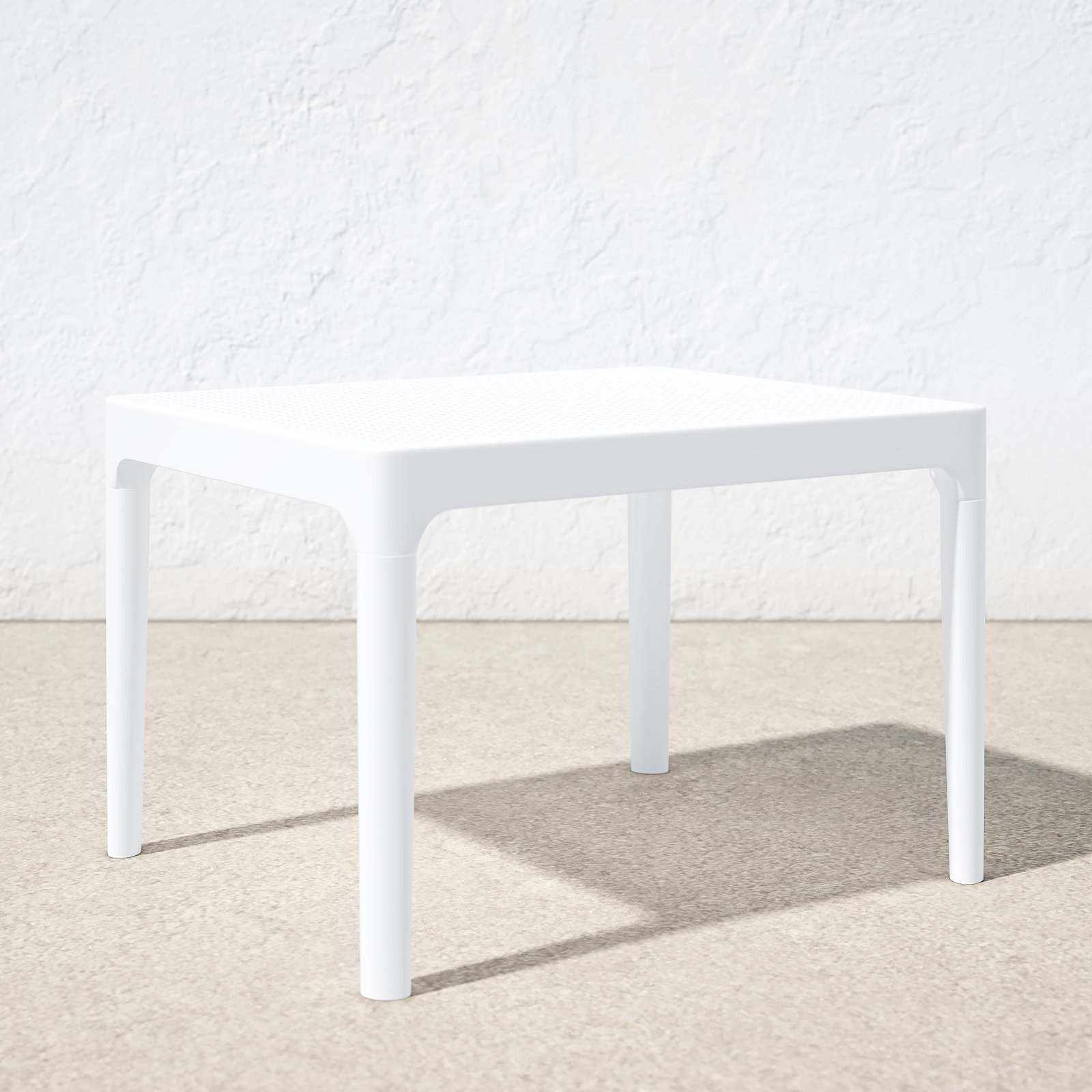 Farrah 23.6'' Plastic / Acrylic Outdoor Coffee Table, White, 23.6"W x 15.7"H x 19.6"L