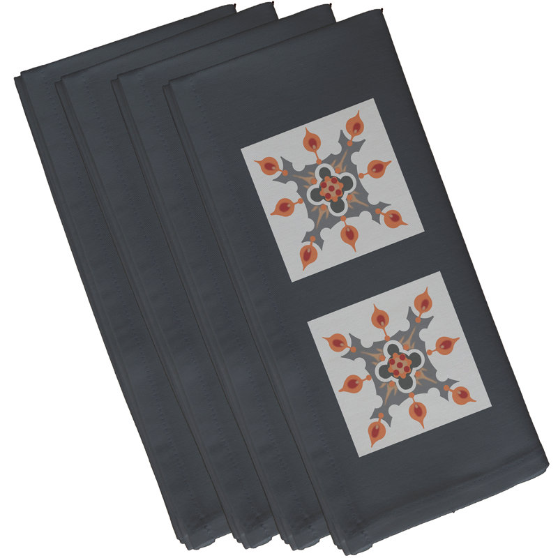 Ensemble de serviettes 4 pièces Shivansh, L 18 po x L 18 po, Gris foncé / gris pâle