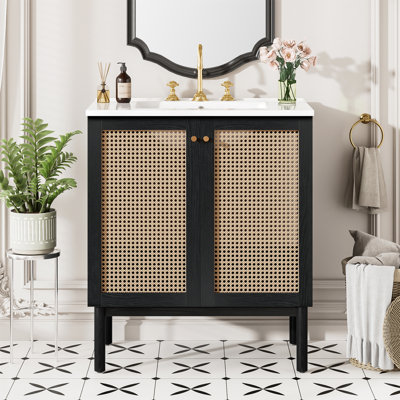 Meuble-lavabo simple 30 po avec lavabo en céramique