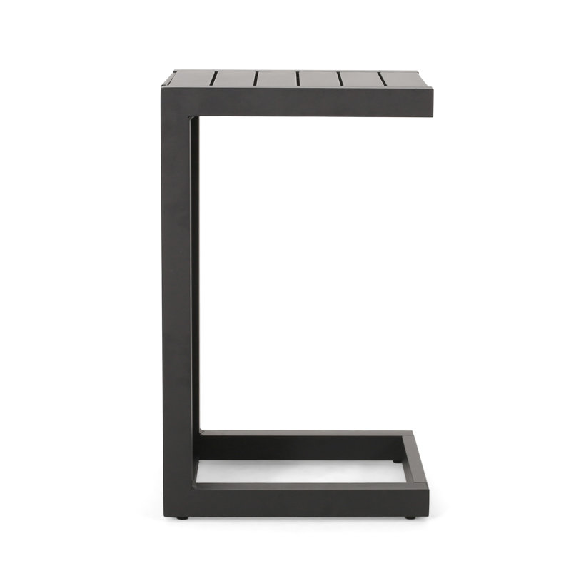 Outdoor Matte Black Side Table Made From Aluminum Patio In Style