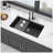 Durable Black Granite Composite Workstation Undermount Kitchen Sink with Noise Reduction and Easy Clean Design-116521201
