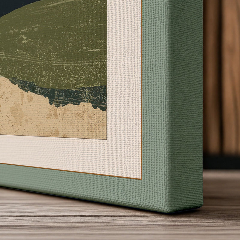 Whale and Mountain Coastal - Wrapped Canvas, 18x12 - 45.7 x 30.5 cm, Sage Border