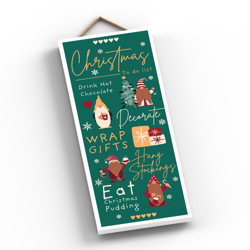 Christmas To Do List Festive Gonks Wall Décor