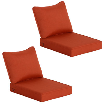 Coussins profonds pour fauteuil de patio intérieur/extérieur, 61 x 69 cm (24 x 27 po) - Résistants à l'eau