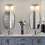 Éclairage pour meuble-lavabo à 2 lumières avec miroir en forme de verre-96232709