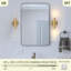 Luminaire de meuble-lavabo moderne avec abat-jour en verre, finition dorée brossée, fixation verticale ou horizontale réglable, base E26, applique murale à intensité variable pour miroir-156238662